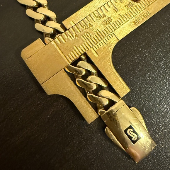 Monaco Chain Miami Cuban Figaro Link 9mm 9in 12.5g 14K Yellow Gold EUC - Picture 6 of 16